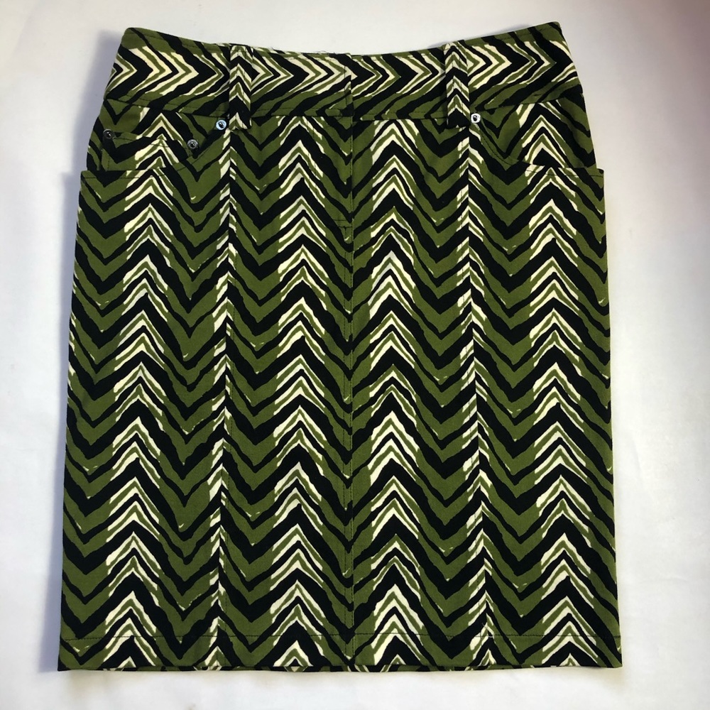 Etcetera Olive Green and Black/White Skirt